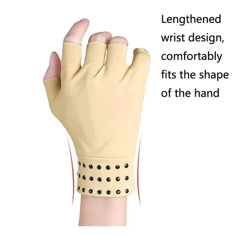 1 Pair Dispensing Protective Gloves Fitness Riding Non-Slip Health Elastic Half-Finger Gloves, Size: Free Size(Skin Color)