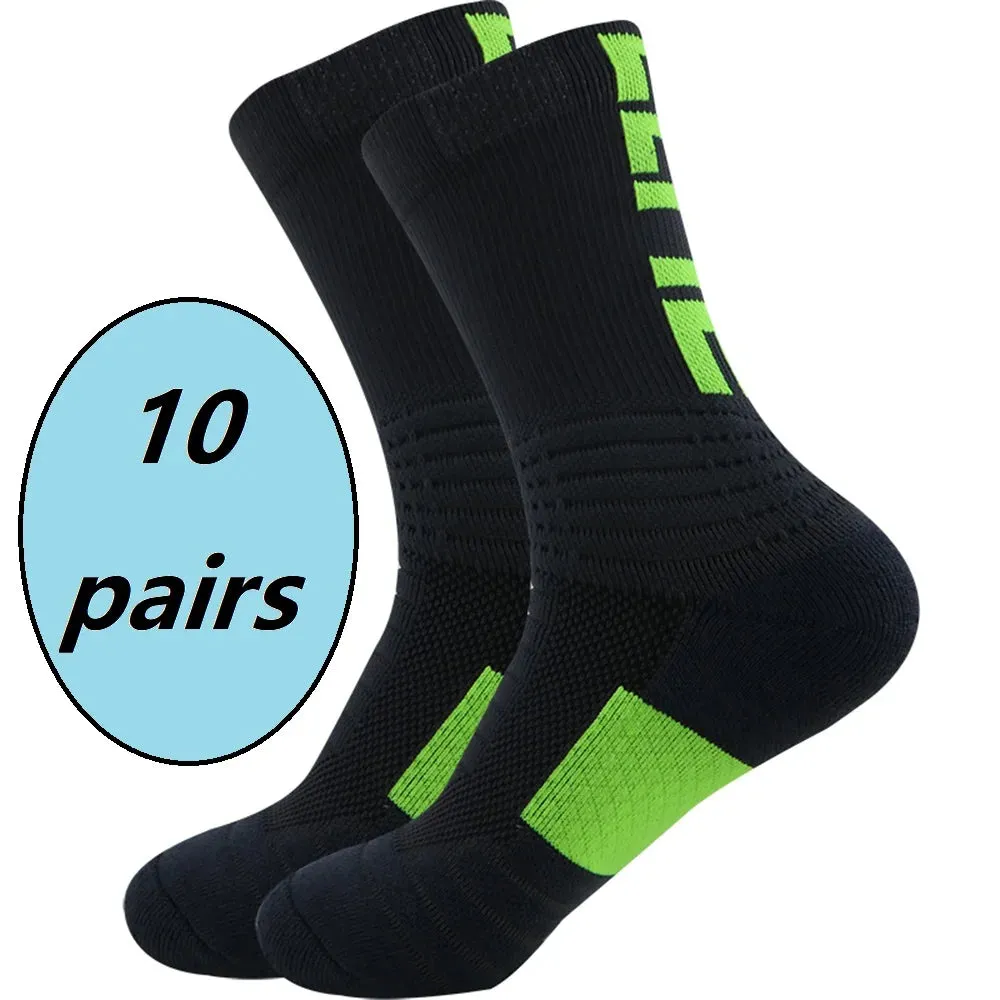 10 Pairs Professional Sports Bicycle Socks for Running Hiking and Mountaineering Men's and Women's Bicycle Socks