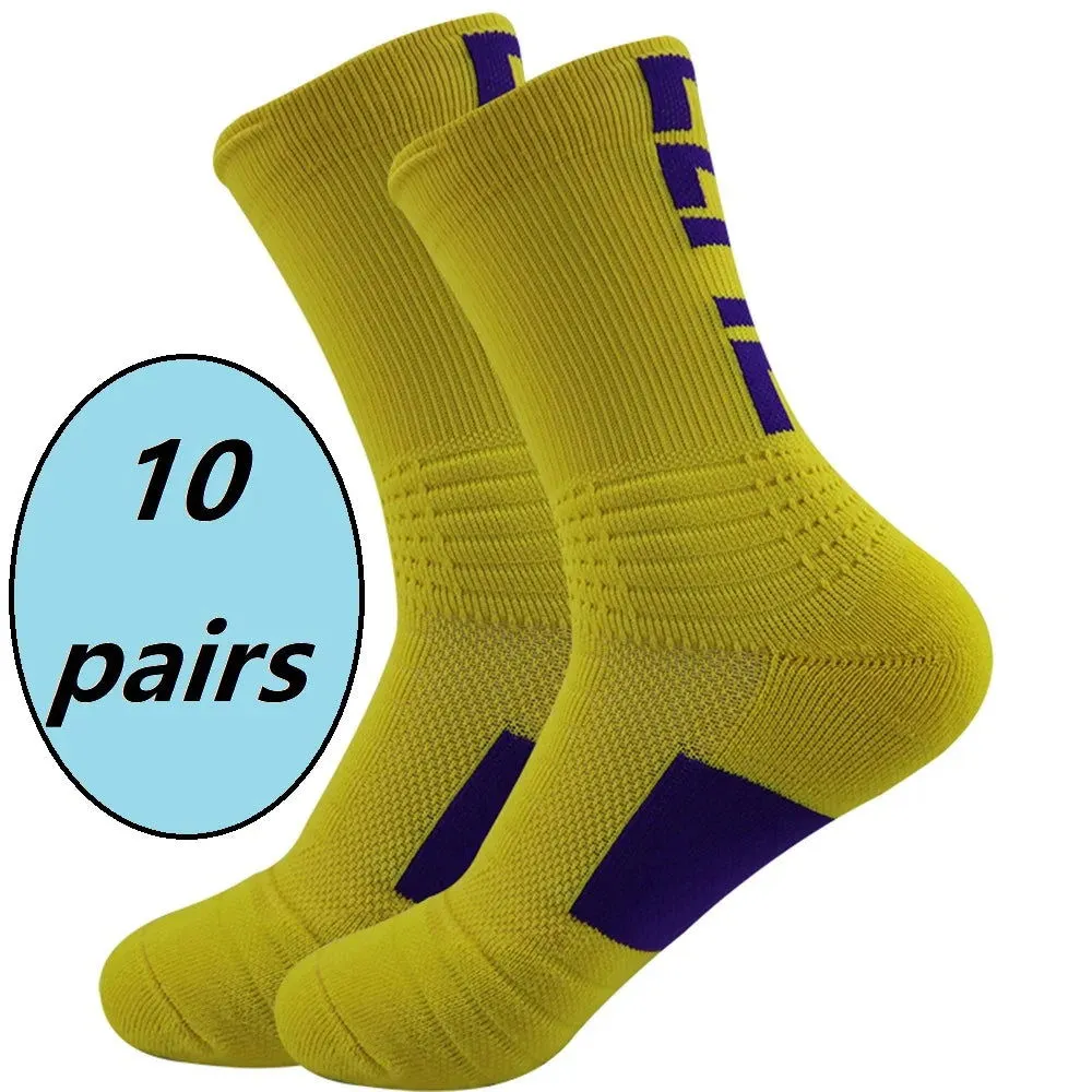 10 Pairs Professional Sports Bicycle Socks for Running Hiking and Mountaineering Men's and Women's Bicycle Socks