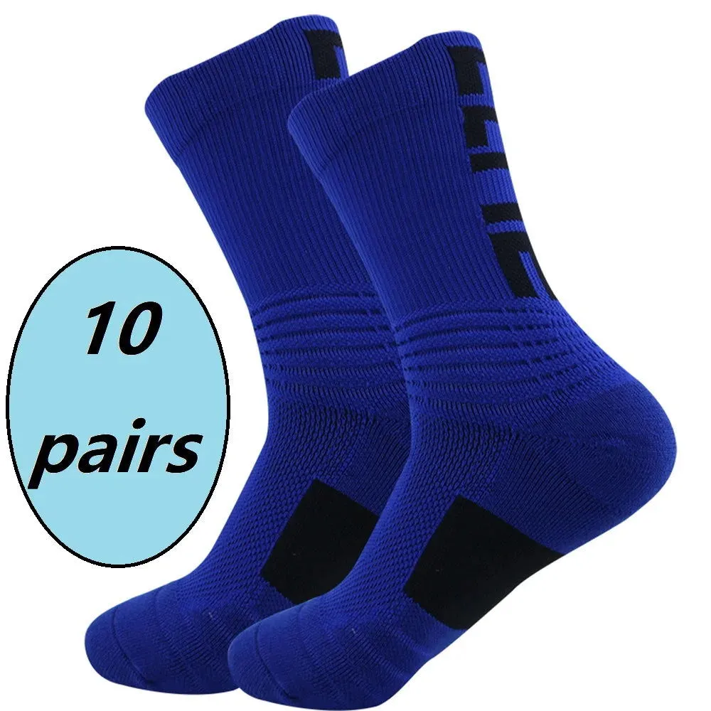 10 Pairs Professional Sports Bicycle Socks for Running Hiking and Mountaineering Men's and Women's Bicycle Socks