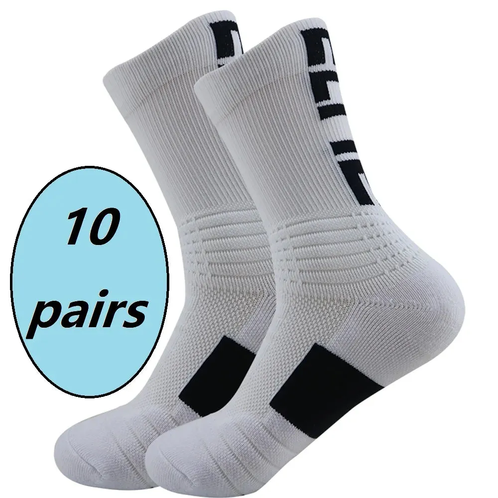 10 Pairs Professional Sports Bicycle Socks for Running Hiking and Mountaineering Men's and Women's Bicycle Socks