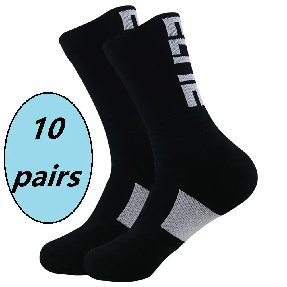 10 Pairs Professional Sports Bicycle Socks for Running Hiking and Mountaineering Men's and Women's Bicycle Socks