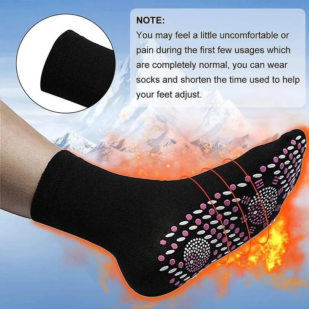 2 Pairs Self Heating Thermal Socks Winter Magnetic Therapy Warm Long Socks