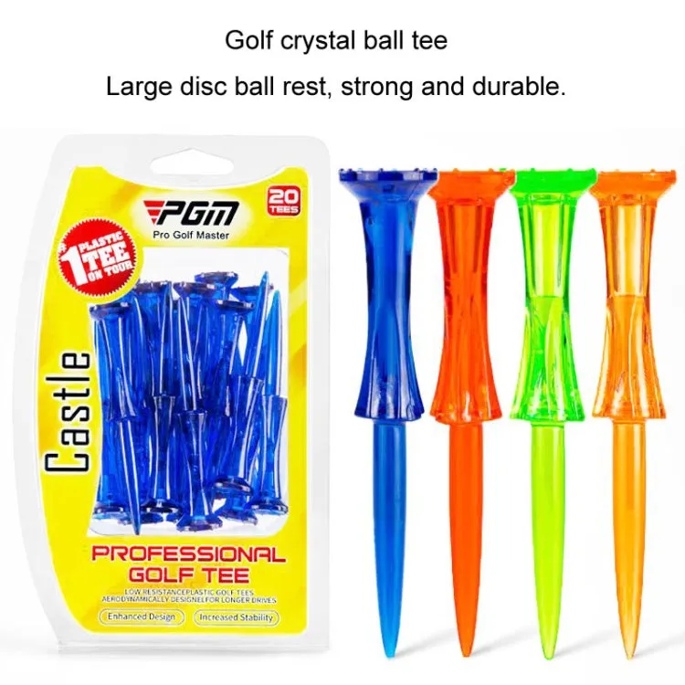 20pcs /Box PGM QT024 Golf Ball Tee Competition Ball Studs 8 Point Crown Tip Durable Anti-Hitting(Blue)