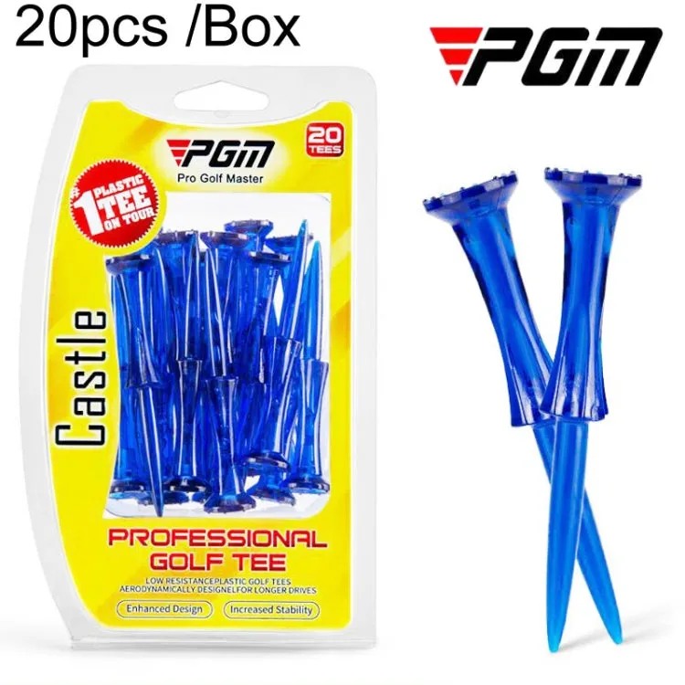 20pcs /Box PGM QT024 Golf Ball Tee Competition Ball Studs 8 Point Crown Tip Durable Anti-Hitting(Blue)