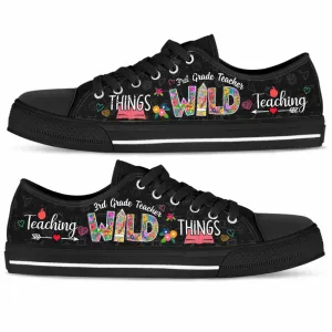 3Rd Grade Teacher Teaching Wild Things Low Top Shoes, Teacher Shoes, Low Top Sneakers