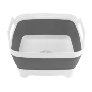 9L Collapsible Square Sink White & Grey