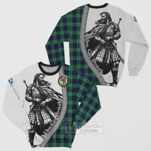 Abercrombie Tartan Clan Crest Sweatshirt with Highlander Warrior Celtic Style