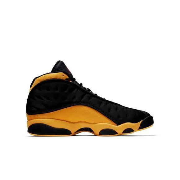 AJ 13 Retro Flint Black and Yellow Basketball Sneakers