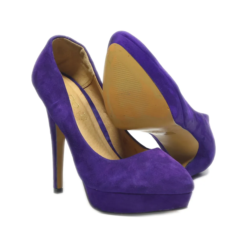 Aldo High-Heel Shoes Suede Purple Colour For Women