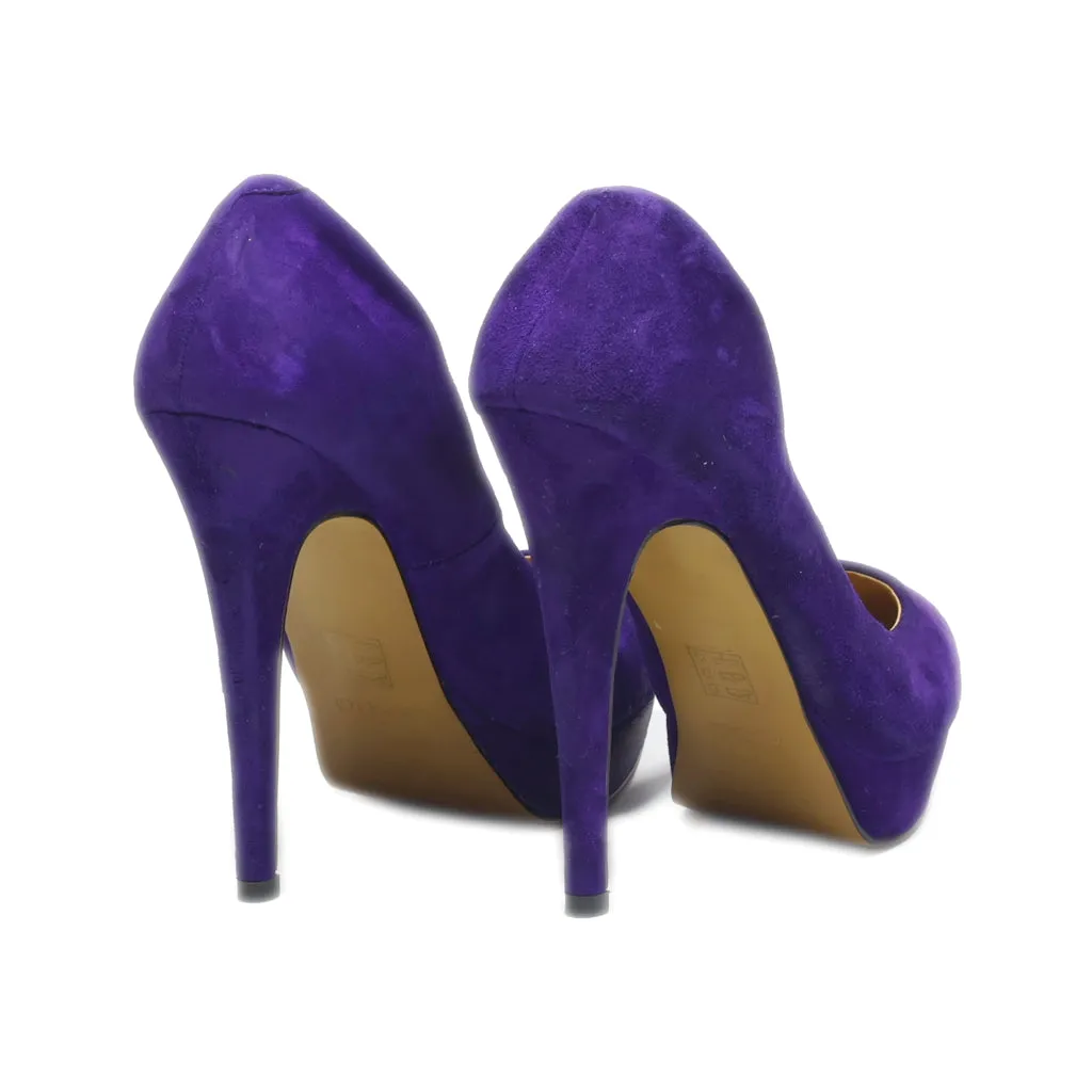 Aldo High-Heel Shoes Suede Purple Colour For Women