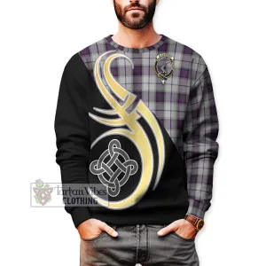 Alexander of Menstry Dress Tartan Sweatshirt with Family Crest and Celtic Symbol Style