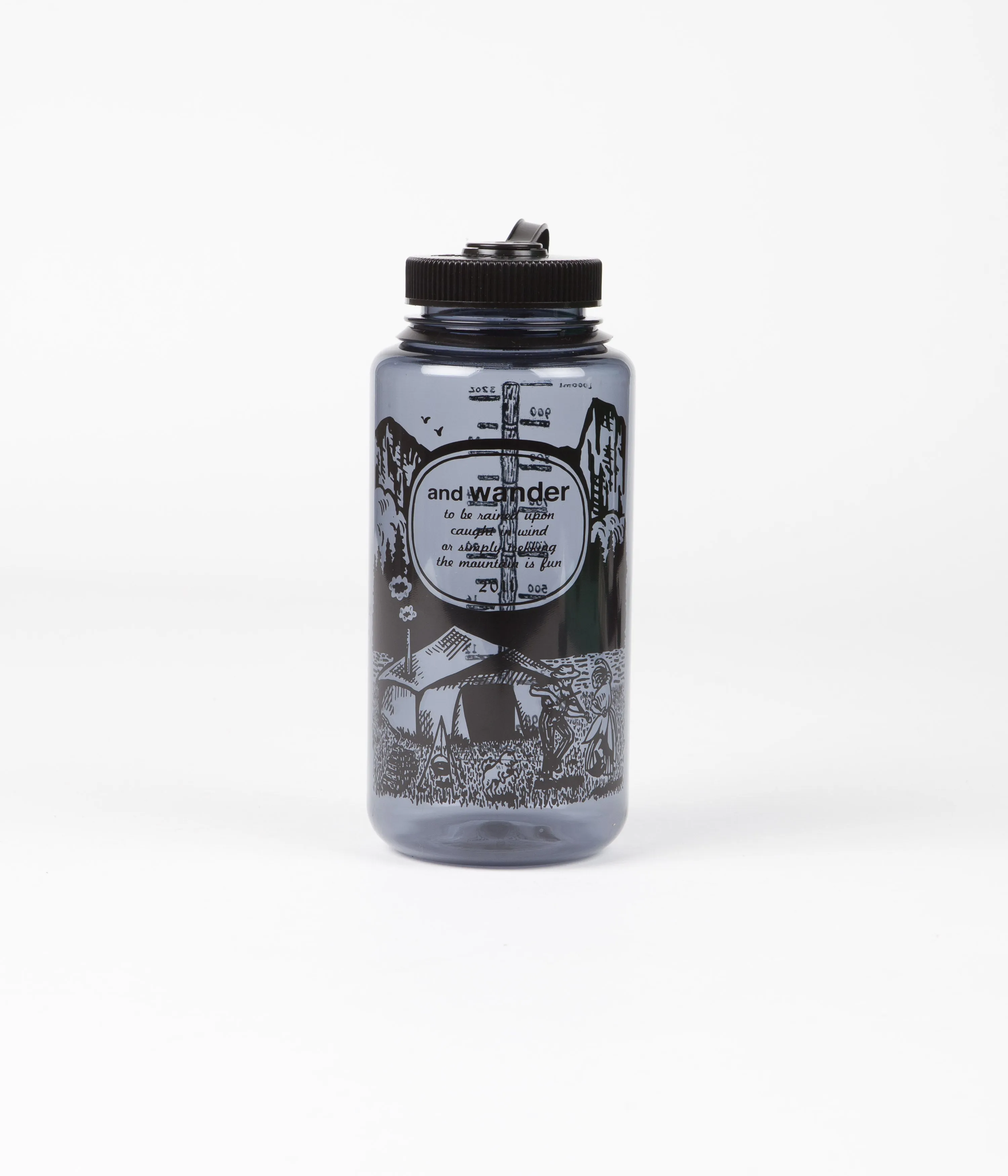 and wander 1L Nalgene Bottle - Black