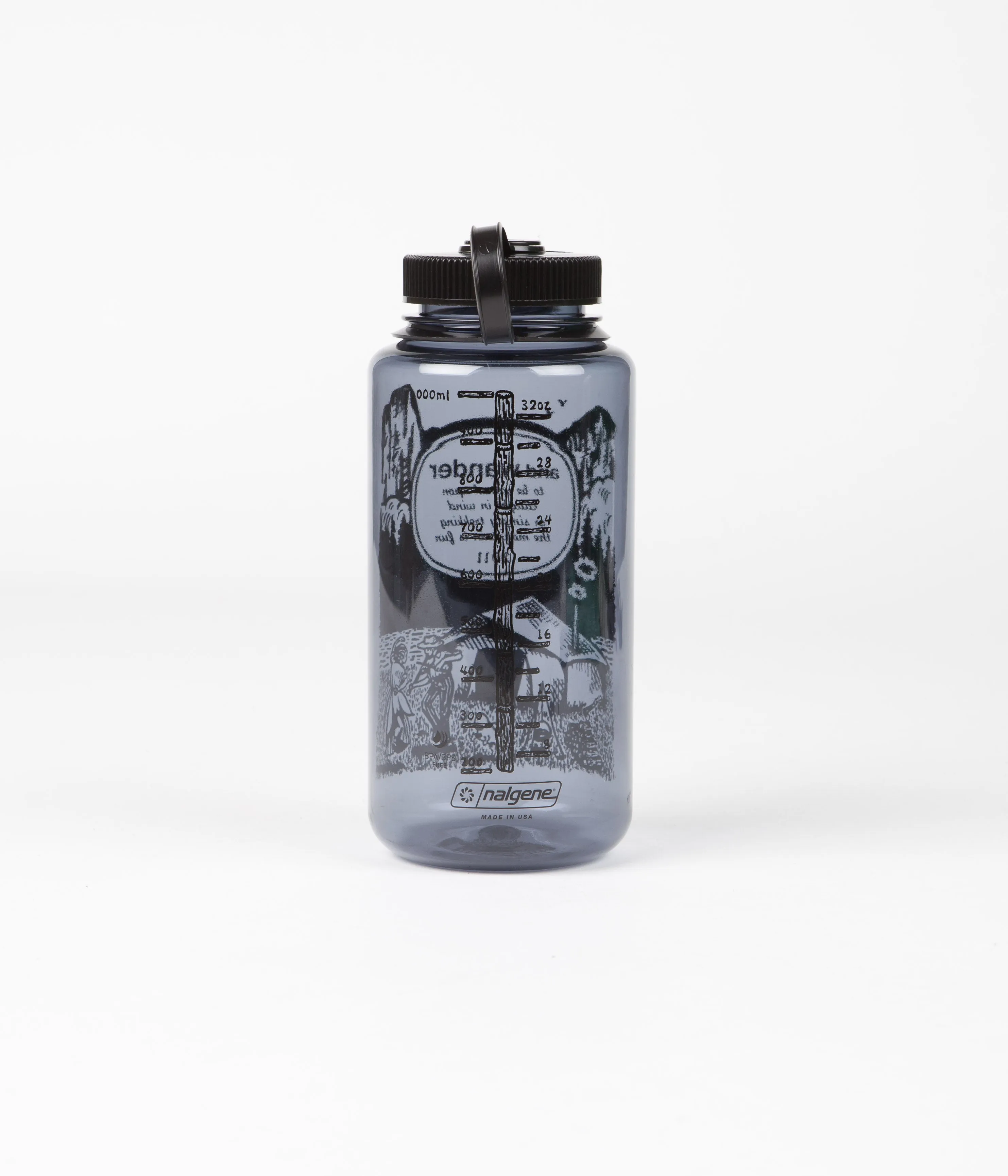 and wander 1L Nalgene Bottle - Black