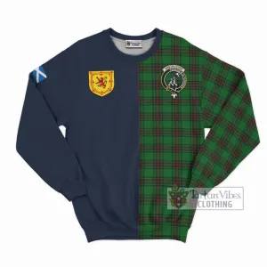 Anstruther Tartan Sweatshirt Alba with Scottish Lion Royal Arm Half Style