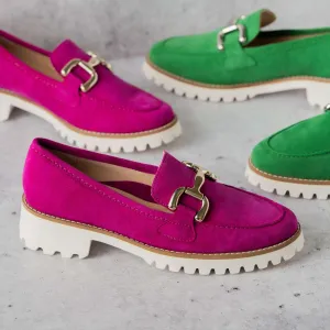 ARA - 31237 Kiana Loafer - Green & Pink Suede