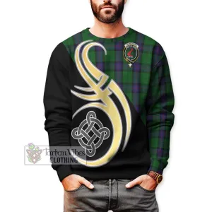 Armstrong Tartan Sweatshirt with Family Crest and Celtic Symbol Style