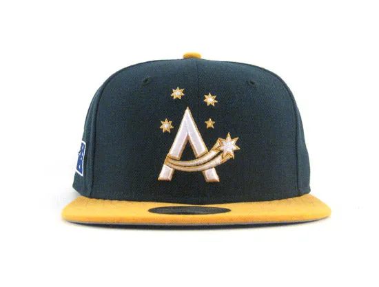 Australia World Baseball Classic New Era Fitted 59FIFTY Hat (DARK GREEN YELLOW GRAY UNDER BRIM)