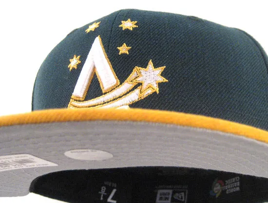 Australia World Baseball Classic New Era Fitted 59FIFTY Hat (DARK GREEN YELLOW GRAY UNDER BRIM)