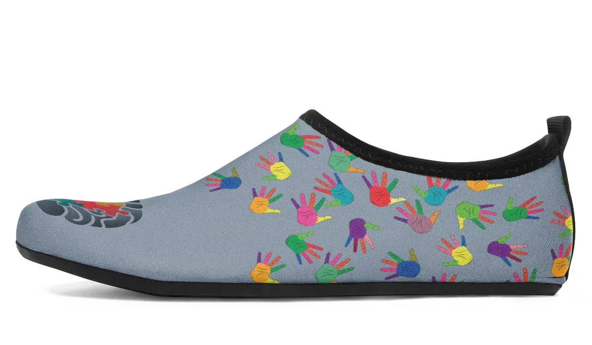 Autism Knowledge Aqua Barefoot Shoes