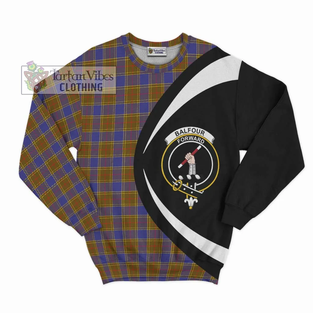 Balfour Tartan Sweatshirt with Family Crest Circle Style