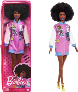 Barbie Fashionistas Doll #156 with Brunette Afro & Blue Lips