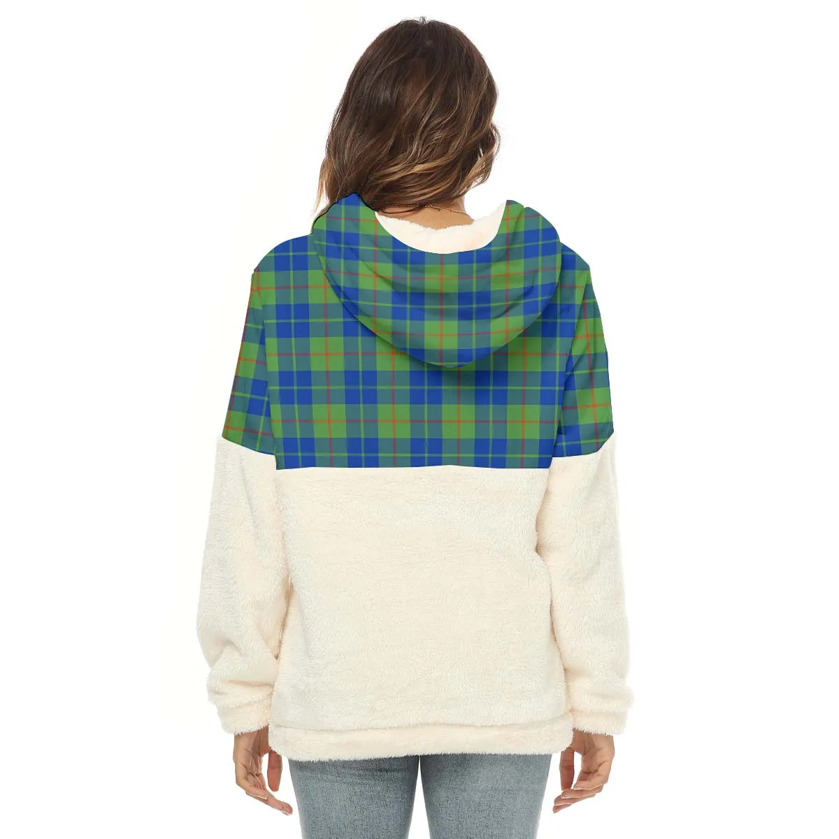 Barclay Hunting Ancient Tartan Women's Borg Fleece Hoodie With Half Zip