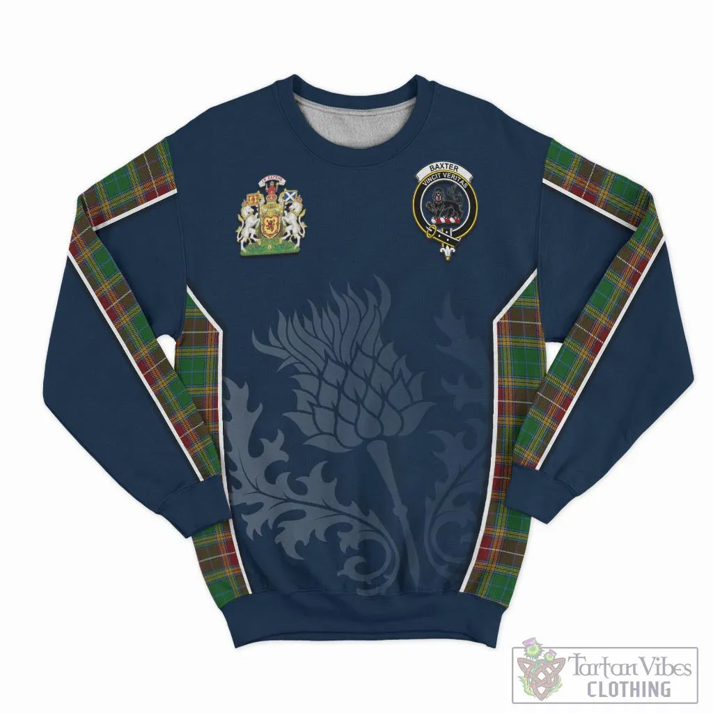 Baxter Tartan Sweatshirt with Family Crest and Scottish Thistle Vibes Sport Style