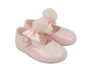 Baypods Bow And Pom Pom Pre-walker Shoes Pink