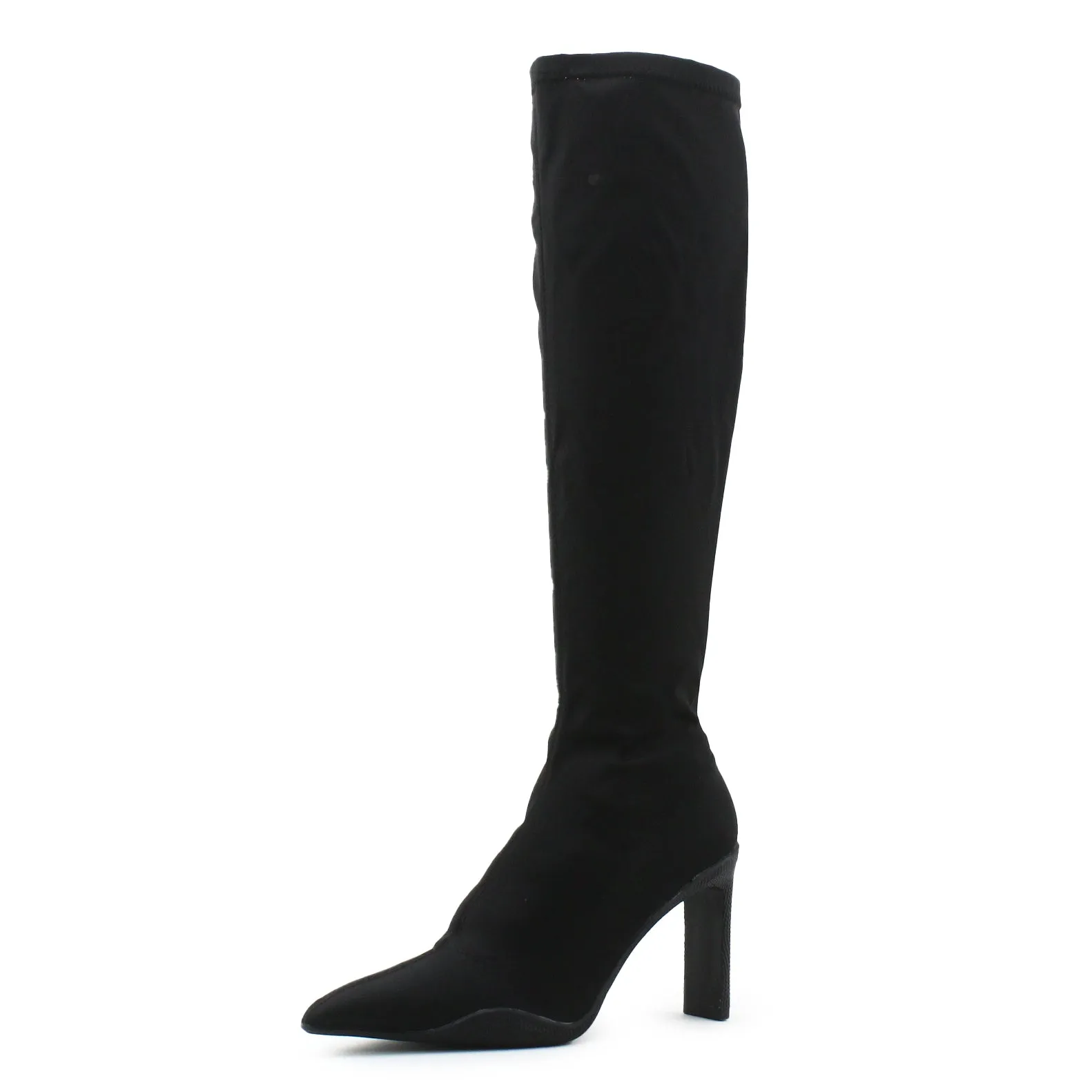 Bershka Block Heels Knee High Sock Boots | Textile