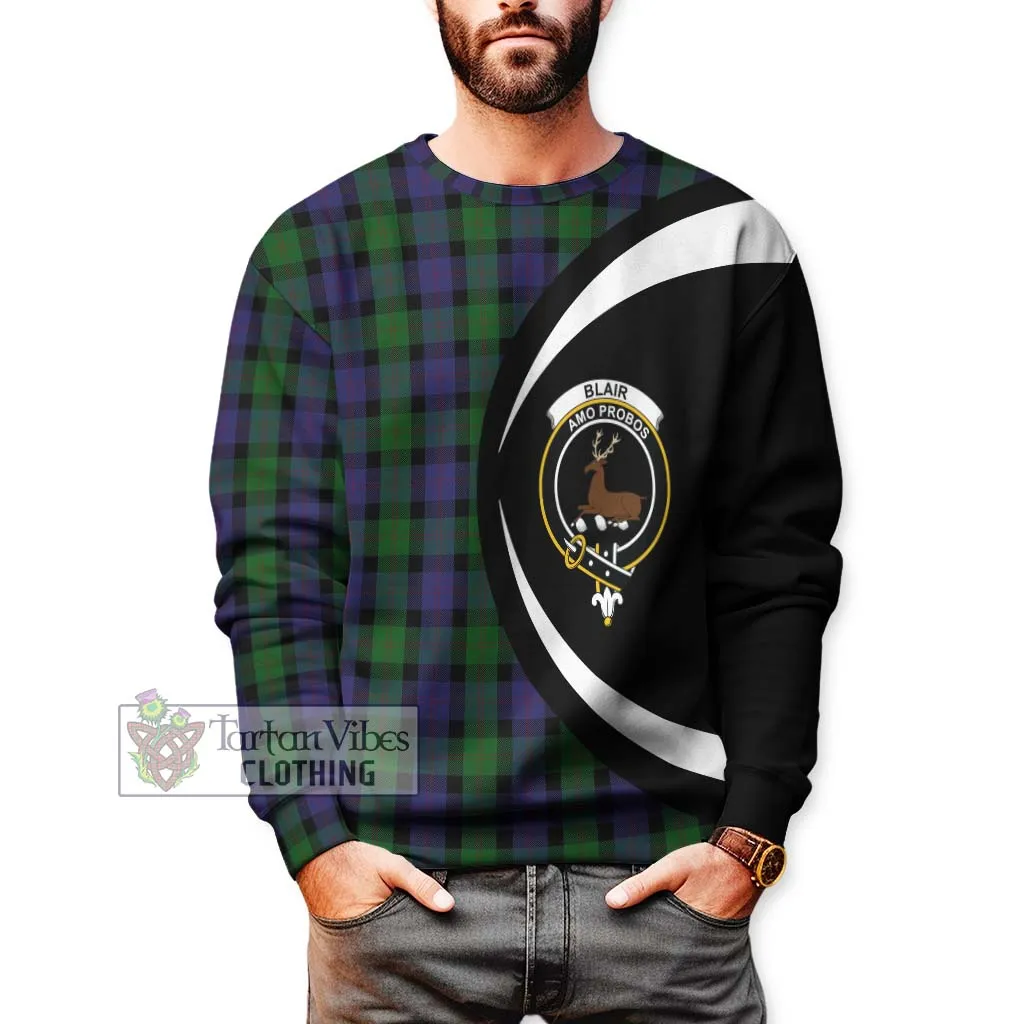 Blair Tartan Sweatshirt with Family Crest Circle Style