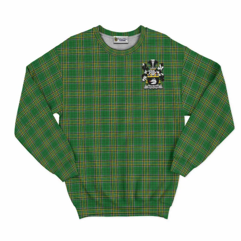 Boulger Irish Clan Tartan Sweatshirt with Coat of Arms