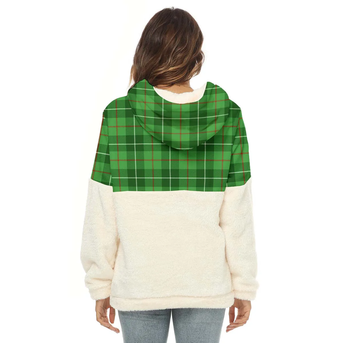 Boyle Tartan Women's Borg Fleece Hoodie With Half Zip