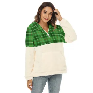 Boyle Tartan Women's Borg Fleece Hoodie With Half Zip