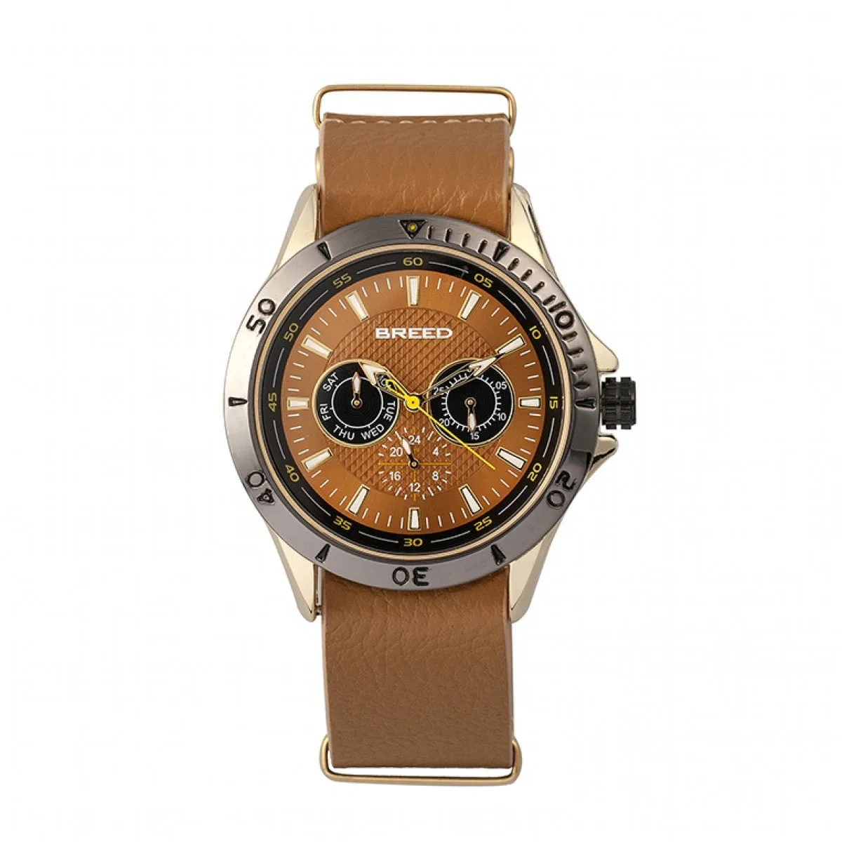 Breed Dixon Leather-Band Watch w/Day/Date