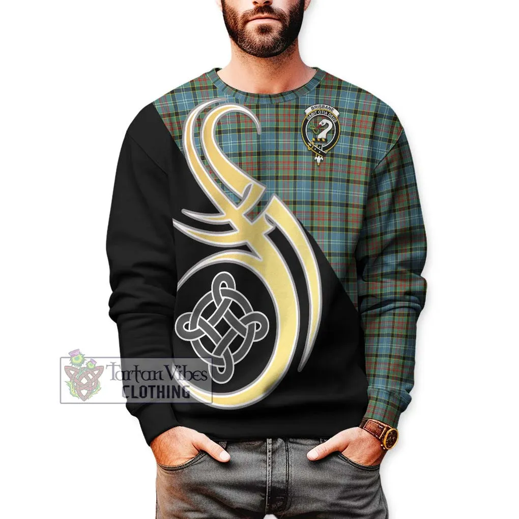 Brisbane Tartan Sweatshirt with Family Crest and Celtic Symbol Style