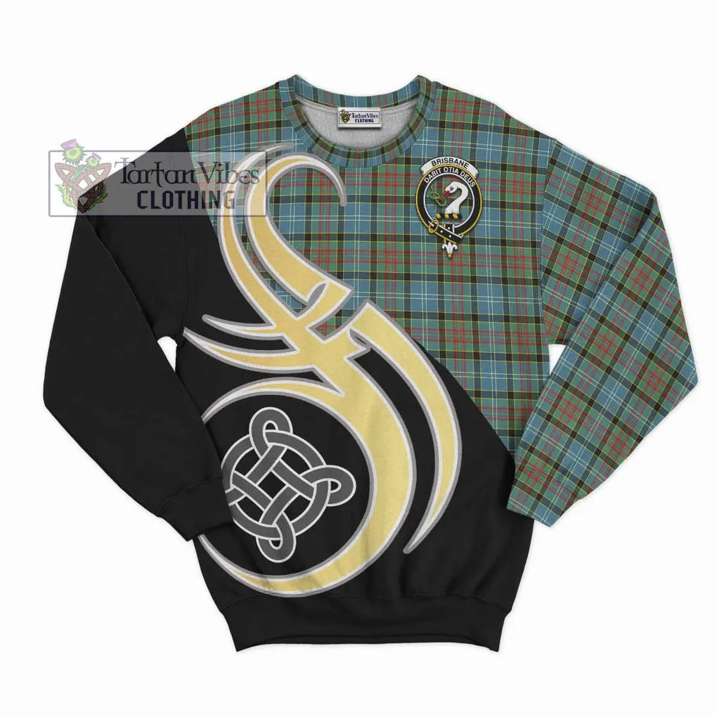 Brisbane Tartan Sweatshirt with Family Crest and Celtic Symbol Style