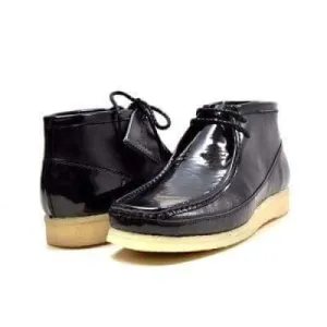 British Walkers Wallabee Boots Men's Walker 100 Black Patent Leather High Tops