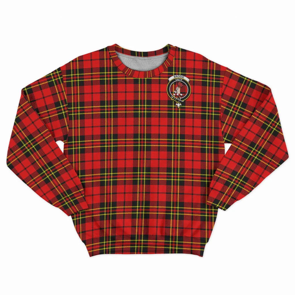 Brodie Modern Tartan Sweatshirt with Family Crest