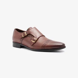 Buckled Monkstrap Leather Shoes for Men