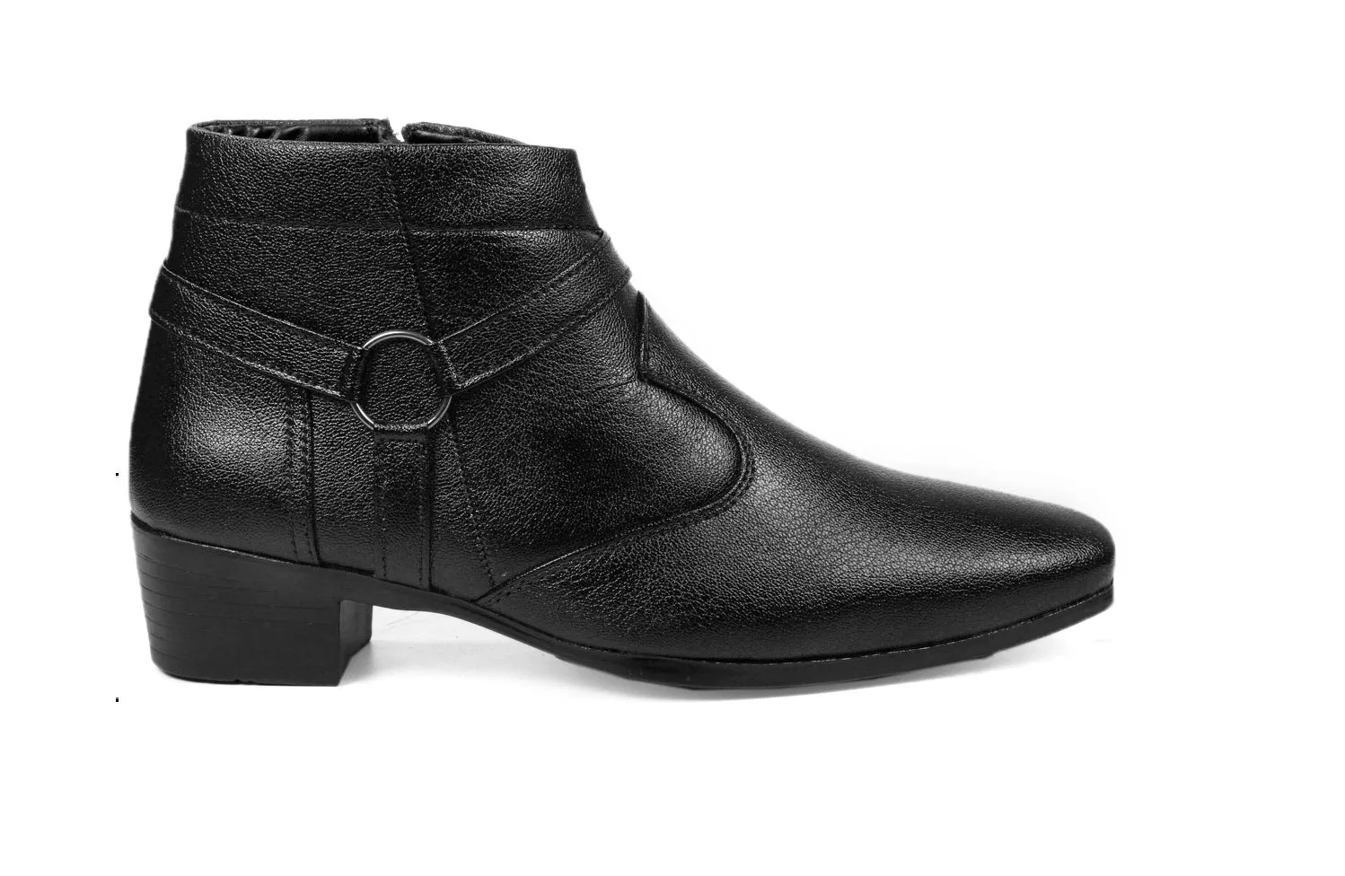 BXXY Men's New Height Increasing with Strapped Zipper and Buckle Boots for All Occassions and All Seasons