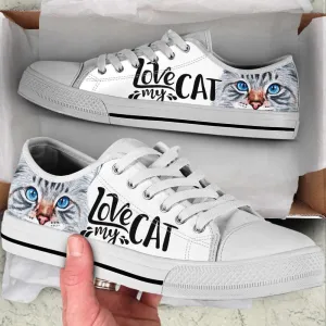 Cat Lover Shoes Love My Cat Low Top Shoes Canvas Shoes Print Lowtop, Cat Canvas Shoes