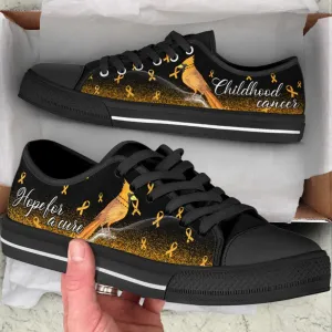 Childhood Cancer Shoes Hope For A Cure Hummingbird Low Top Shoes Canvas Shoes, Best Canvas Shoes, Low Top Sneaker