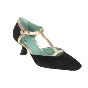 Clarisse Heel - Black and Gold