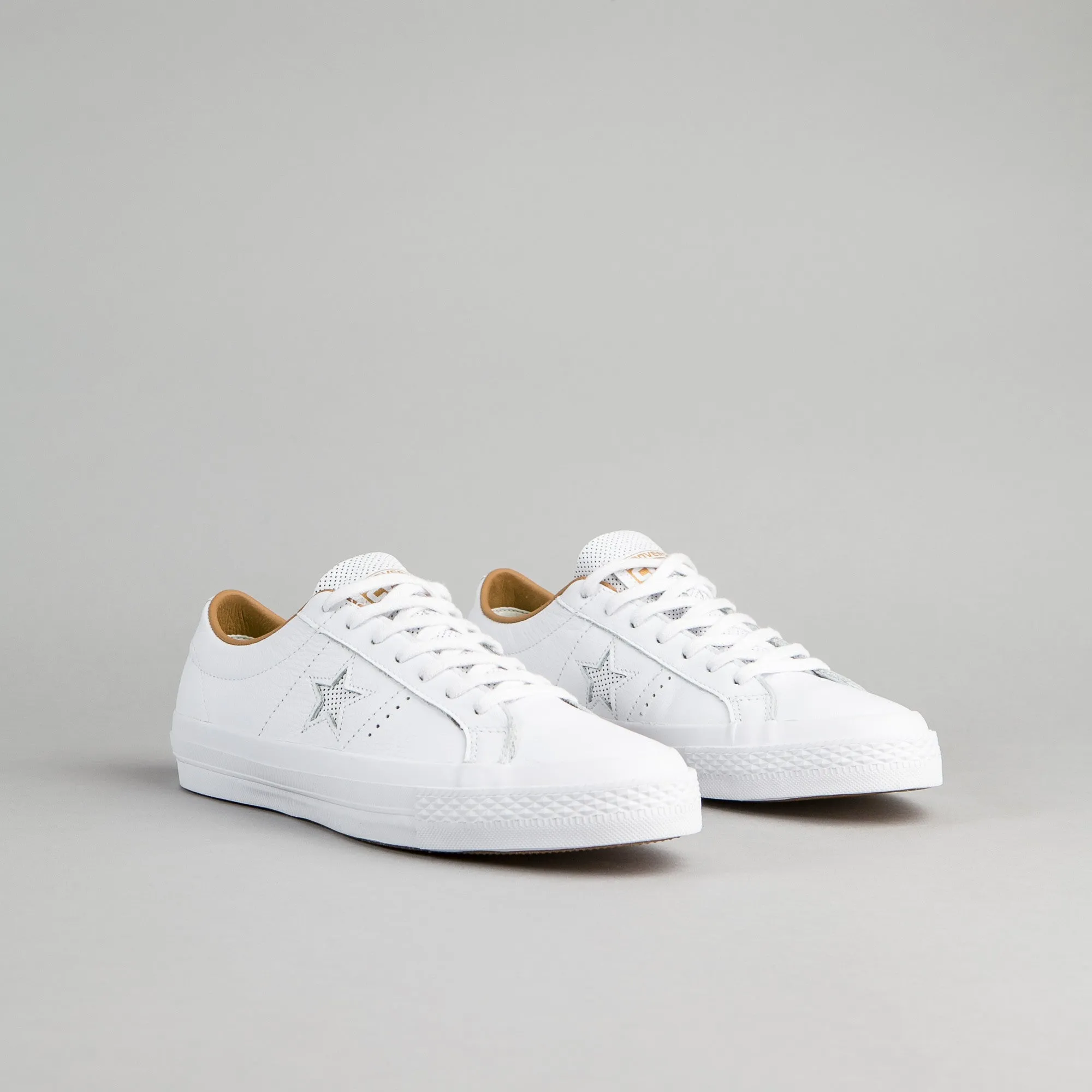 Converse One Star Leather OX Shoes - White / Sand Dune