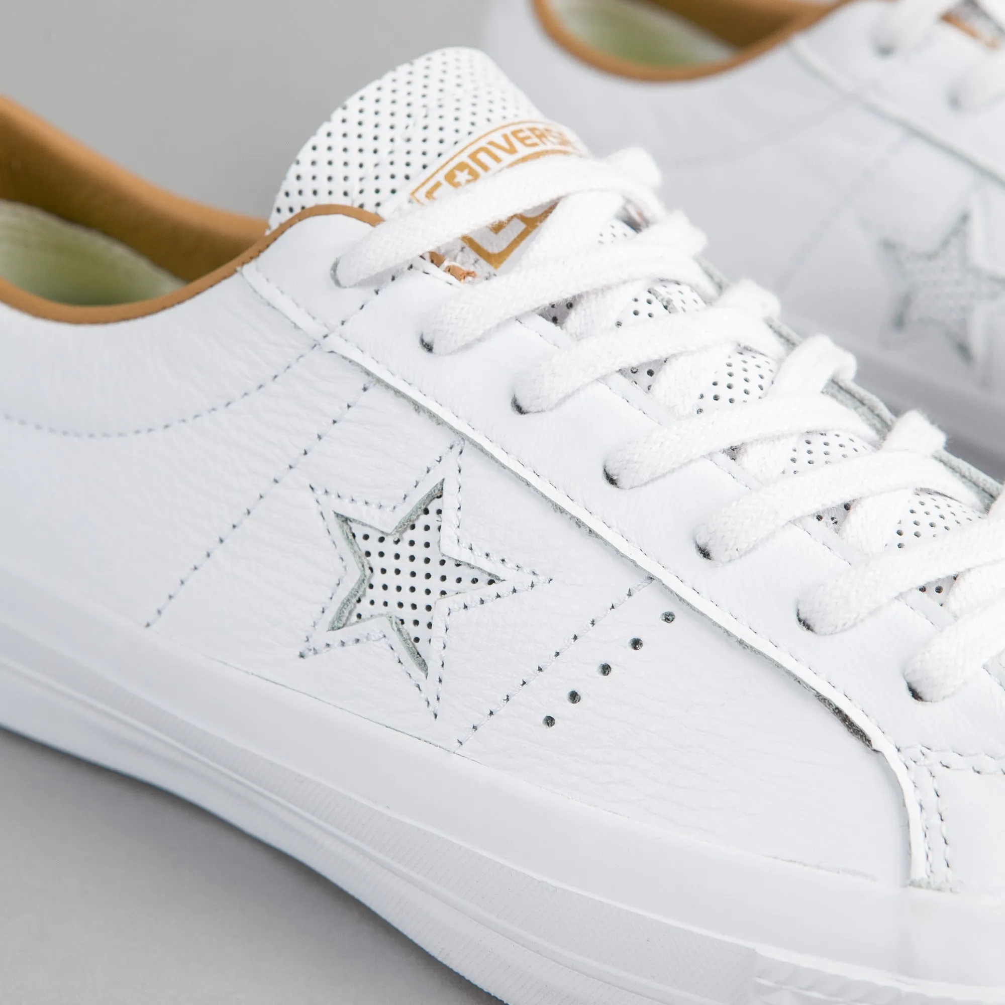 Converse One Star Leather OX Shoes - White / Sand Dune