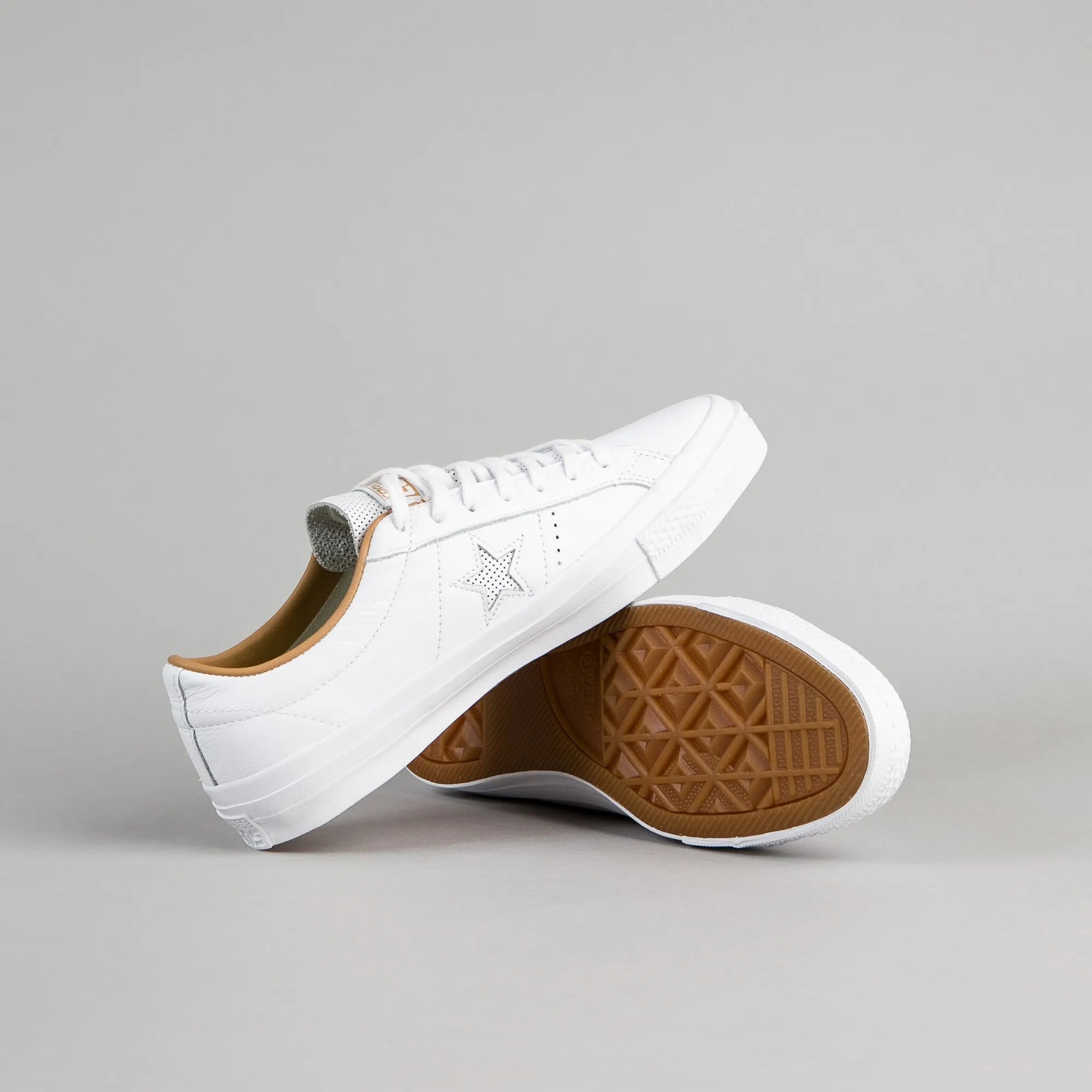 Converse One Star Leather OX Shoes - White / Sand Dune