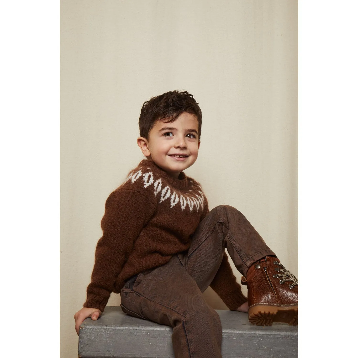 COPENHAGEN COLORS Dk Brown Dyed Organic Junior Jeans, Regular Fit