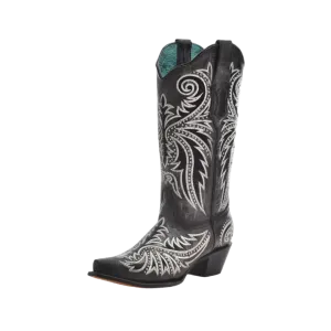 Corral Ladies Embroidered & Studded Black Western Boots