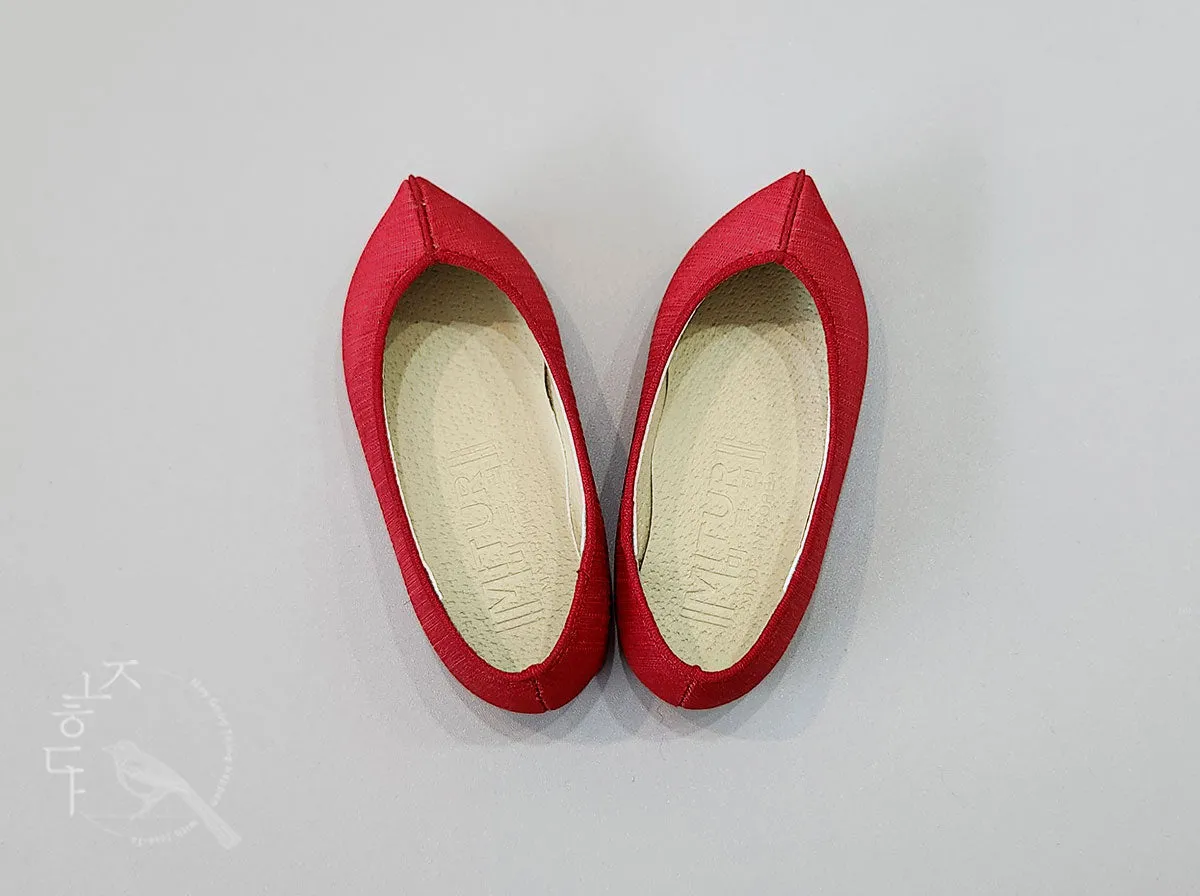 Cute Baby Girl Hanbok Shoes in Red